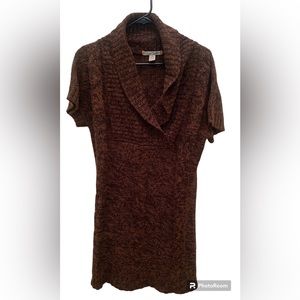 Love Change brown and black short sleeve sweater dress, L